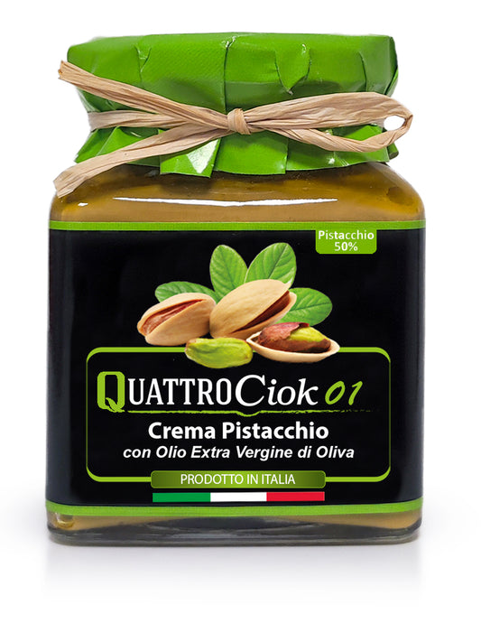 QuattroCiok 01 - Crema Pistacchio con Olio Extra Vergine di Oliva 320g